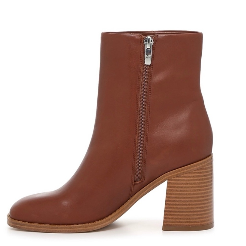 Marc Fisher Lianna Women's Brown Leather Block Heel Ankle Boots Size 9.5 NEW - Picture 3 of 10